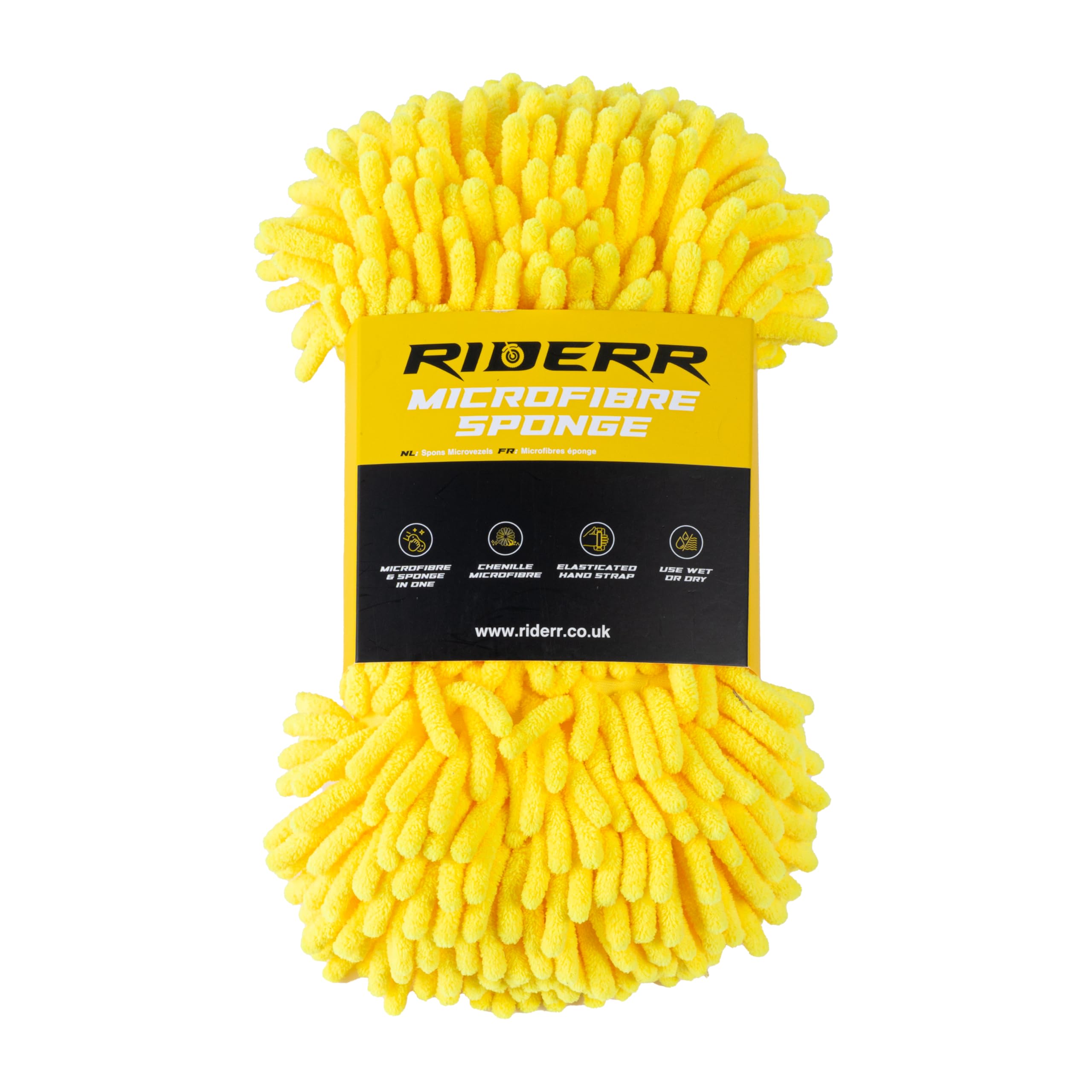 RIDERR Motorcycle MicroFibre Sponge - Chenille Microfibre & Sponge in one | Elas