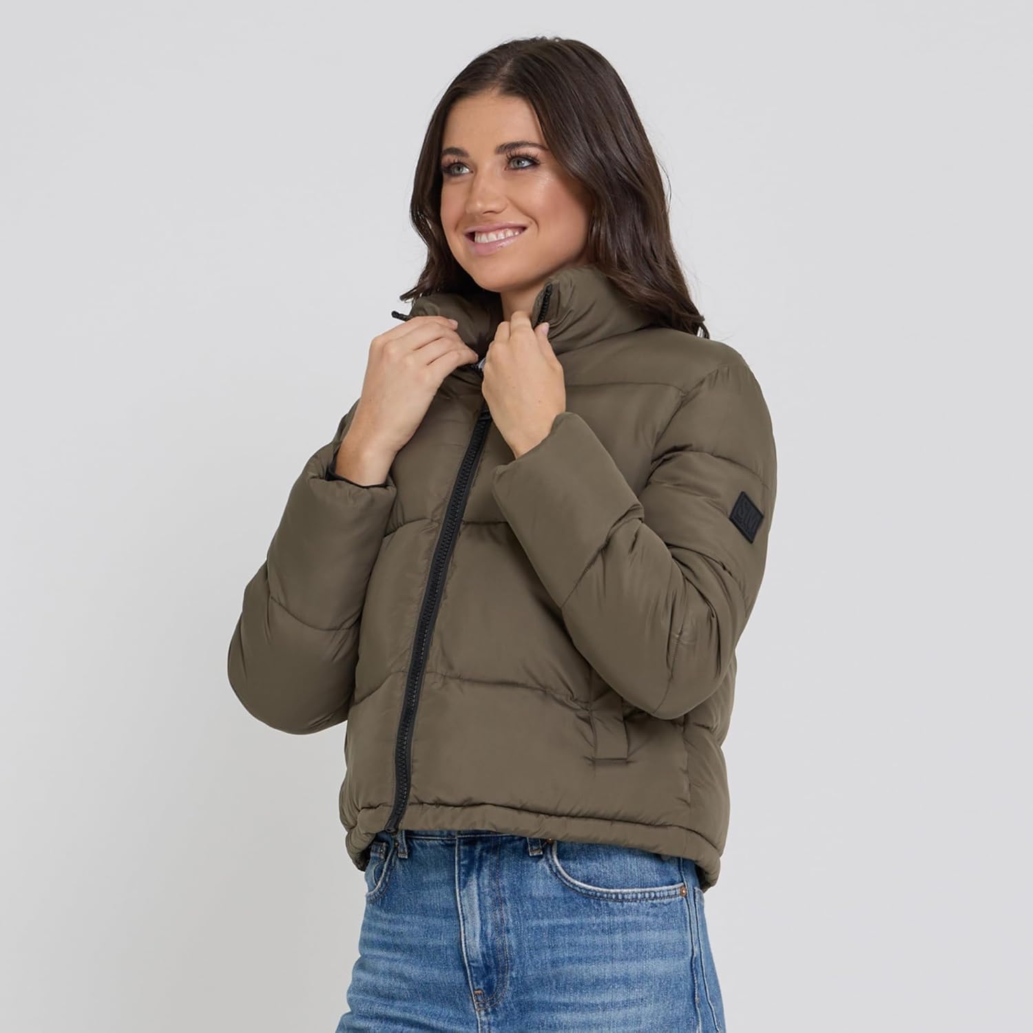 Steve Madden Cropped Puffer Jacket, Warm Winter Coats for Women, Trendy Cute Winter Jackets for Women