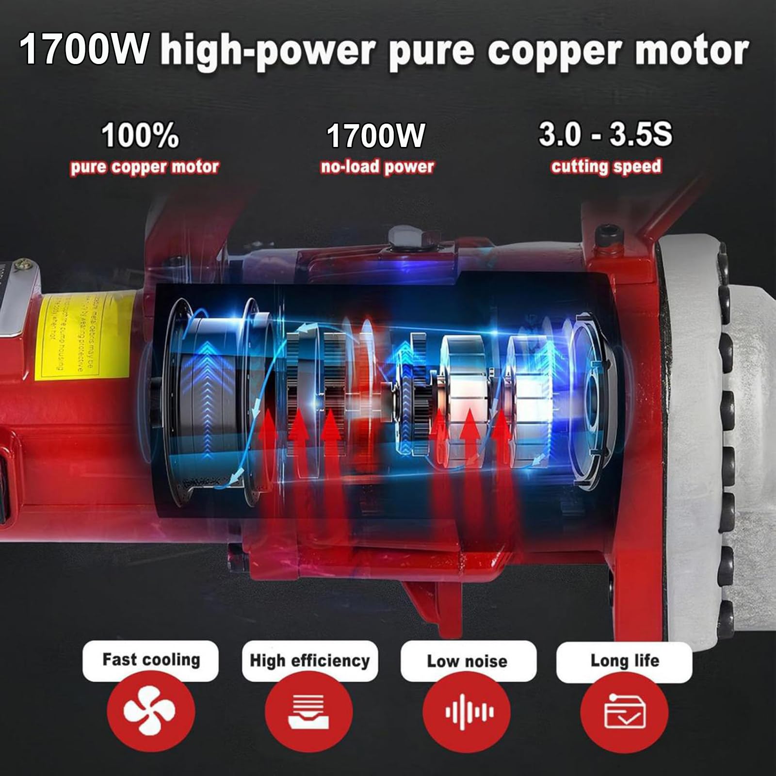 Máquina Cortadora de Barras Eléctrica, Hidráulica y Portátil Blue-1700W