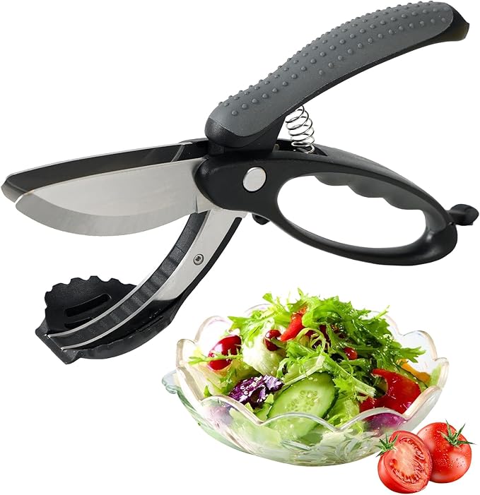 ALEXPHY Salad Scissors, Salad Chopper with Double Blades, Lettuce Chopper, Lettuce Scissors for Chopped Salad, Chopped Salad Chopper Tool for Tossing and Chopping in Salad Bowl