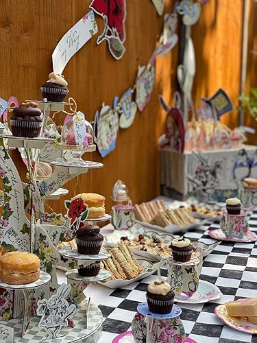 Miniatura 6 de Talking Tables Suministros para fiestas de Alicia en el país de las maravillas | Soporte para cupcakes | Ideal para fiestas de té de sombrerero