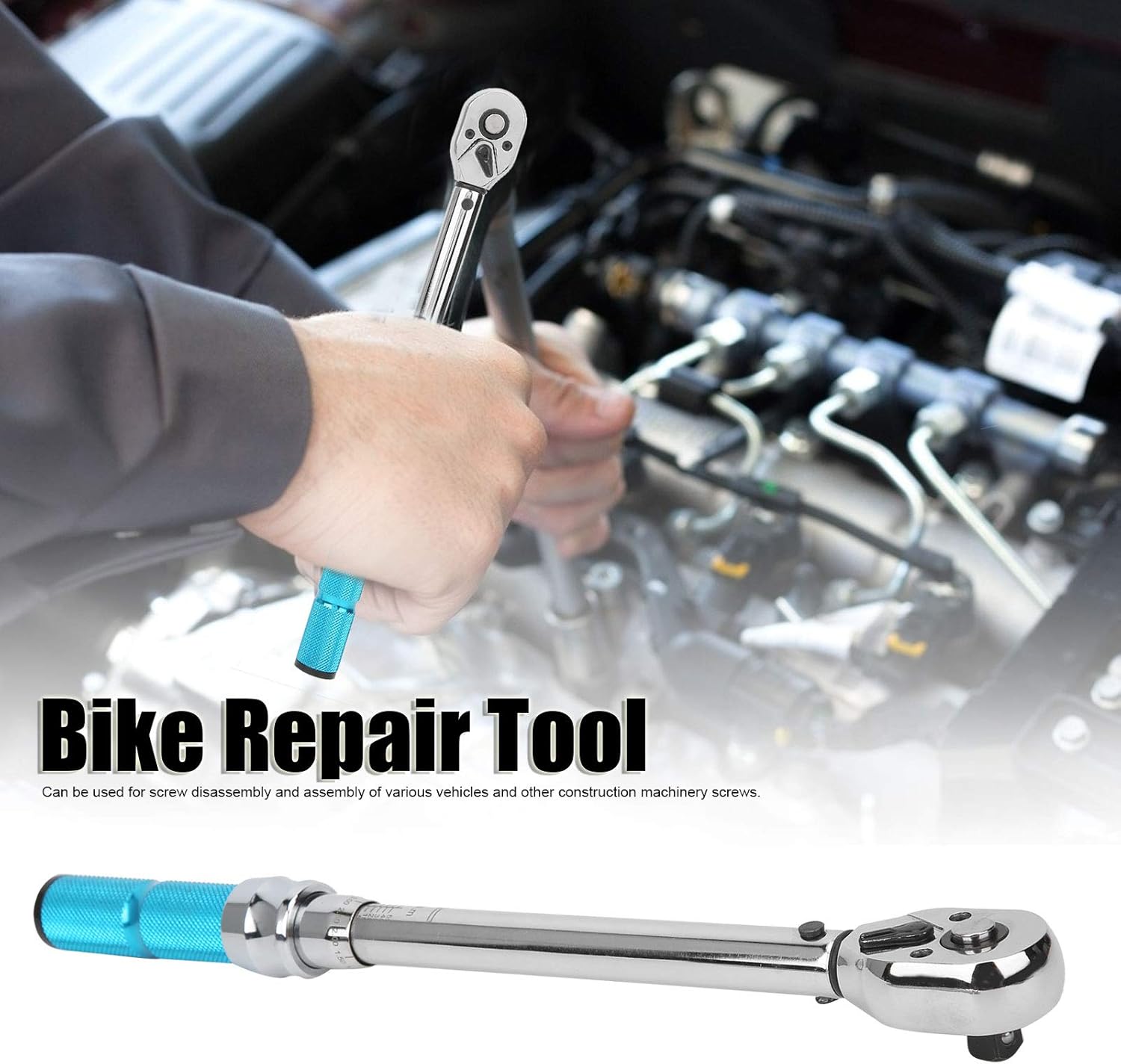 Zys 5自転車修理セット、3/8インチドライブ5〜60 N.M、機械修理用の自転車メンテナンスツールキットを備えた調整可能なねじれ