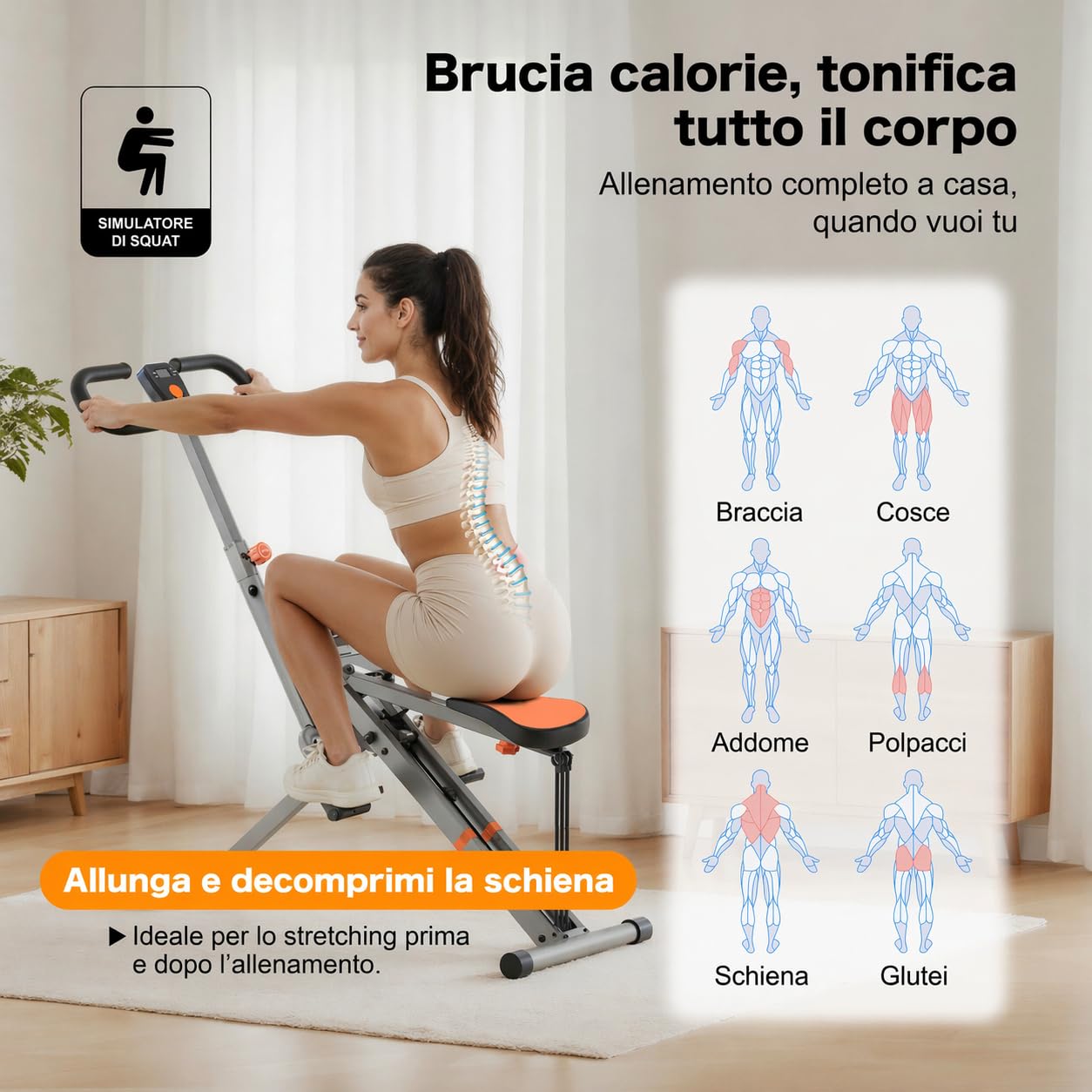 Niceday Macchina Addominali come Total Crunch con Resistenza Regolabile Salvaspazio Assemblato 95% Total Training Crunch
