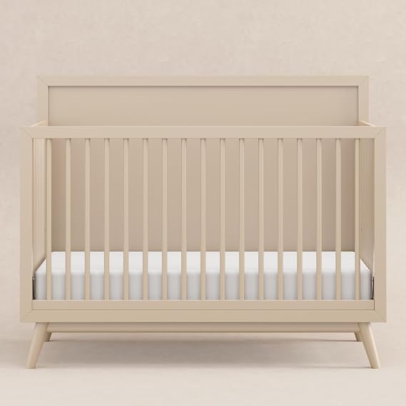 Babyletto Palma 4-in-1 Convertible Baby Crib, Taupe | GREENGUARD Certified, Converts to Toddler Bed, Daybed & Full Size Bed - 4 Adjustable Heights, Toddler Conversion Kit Included