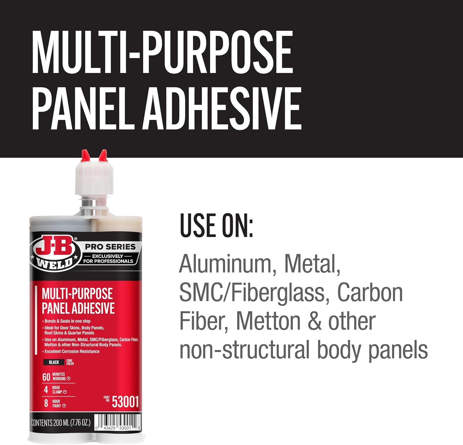 J-B Weld Multi-Purpose Panel Adhesive - 200ml; 2 Mixers Included