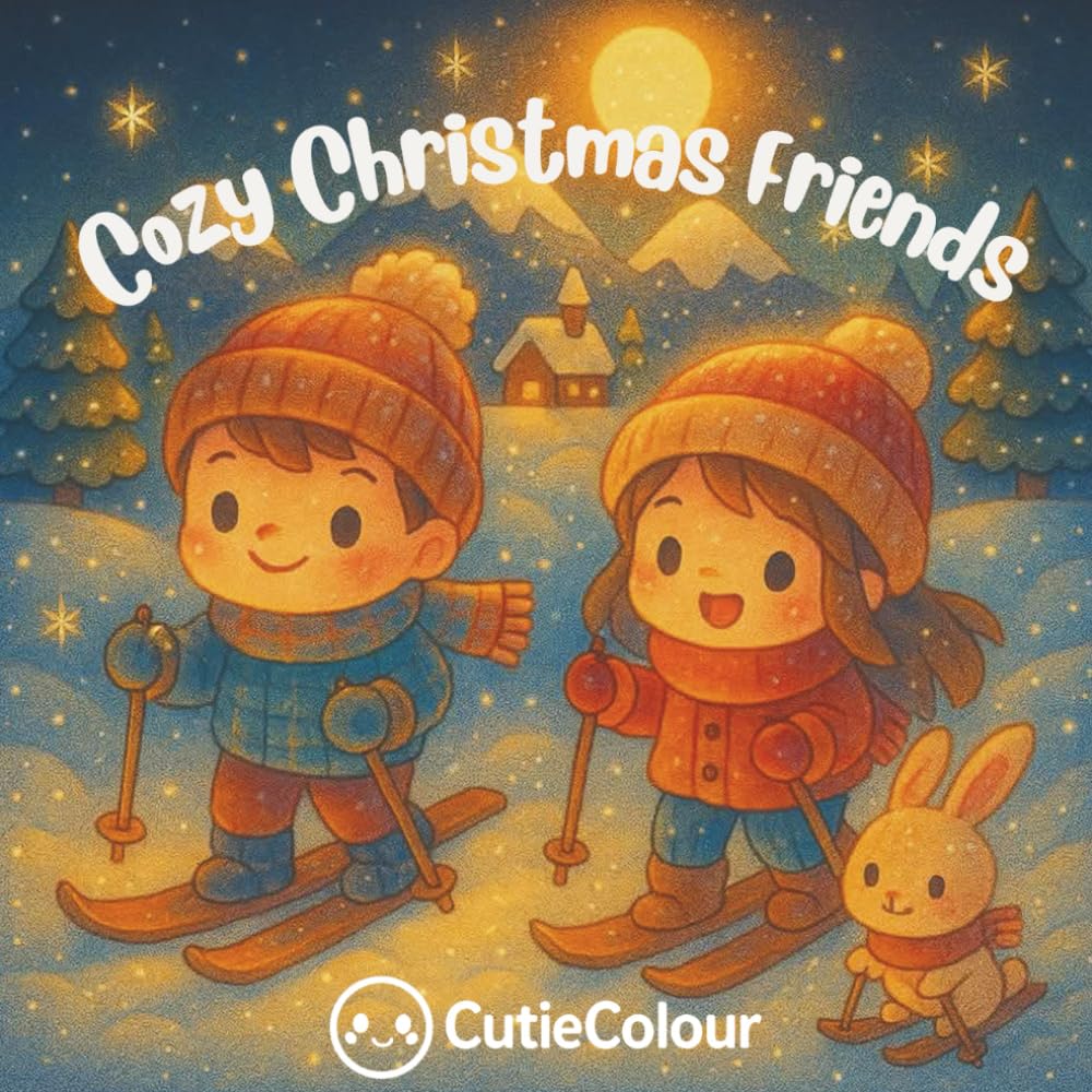 Cozy Christmas friends: Bold and easy coloring book for adults, teens and kids featuring winter activities and fun Christmas traditions and more!