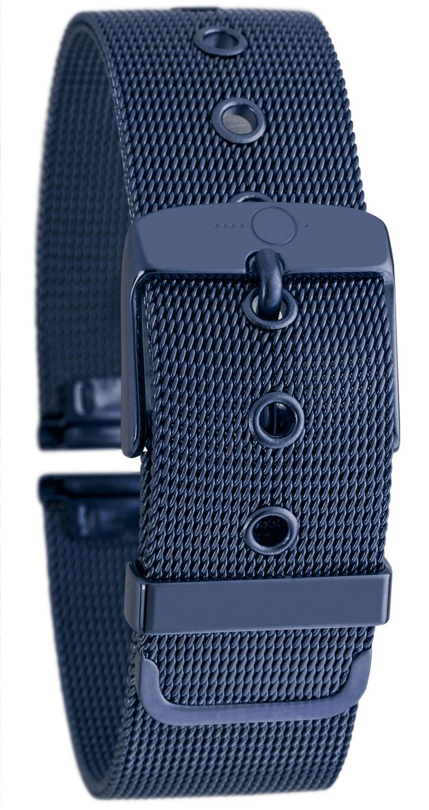 Eichmüller BandOh massives 20mm Edelstahl Milanaise Uhren Armband mit Dornschließe IP Blau