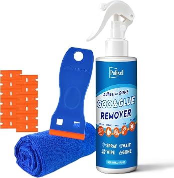 Adhesive Remover Spray - Glue & Sticker Dissolves Spray Removes Glue, Sticker Residue, Labels, Tape, Gum, Tar & Decals from Cars, Floors, Windows, Glass - 5OZ