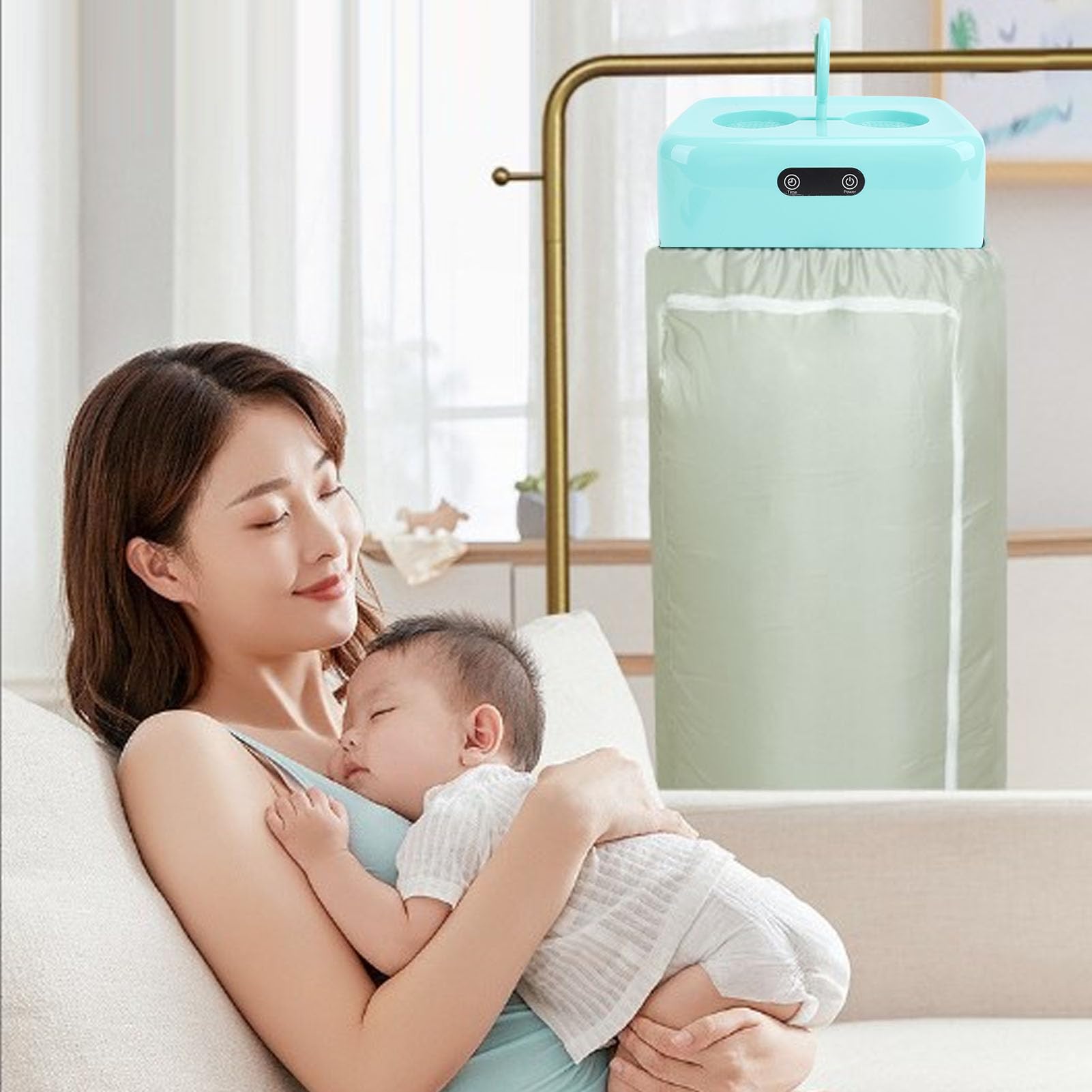 Mini Secadora de Ropa, Secadora de Ropa Portátil con Avanzado de Circulación de Aire Caliente, Secadora Eléctrica Compacta para Viajes, Ventilador de Aire (Enchufe europeo