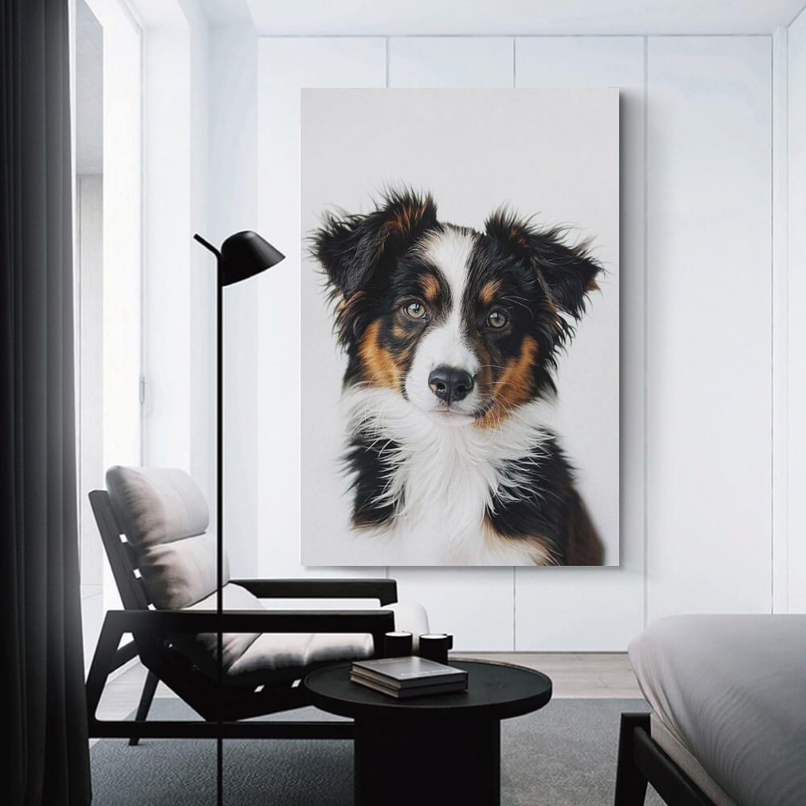 Junmoney Unframe-Style-24 Baby Australian Shepherd Decorative Canvas Print 24X36inch(60X90cm), For Living Room, Bedroom Or Home Office, A Wall Art Gift For Fresh Interiors