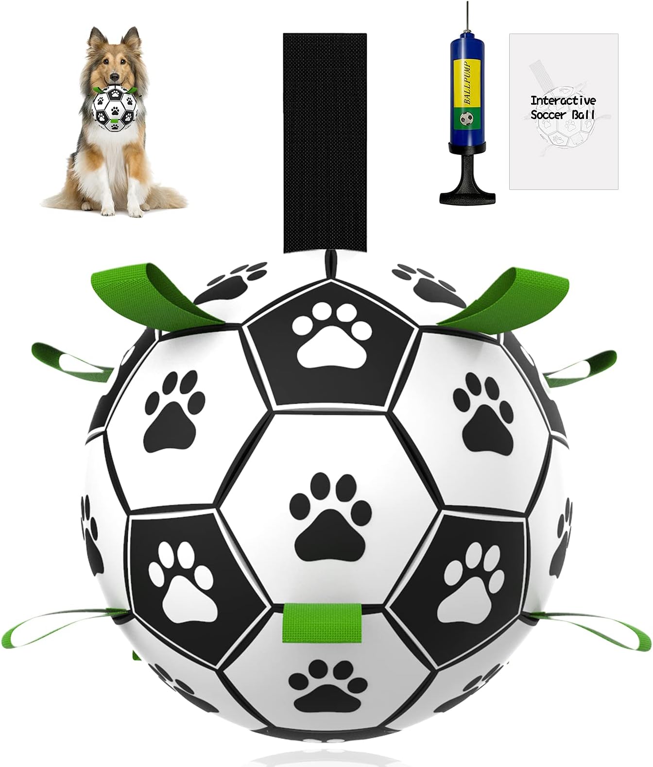 Dog Ball, Pakaserily Large Dog Soccer Ball 7.5inch Interactive Dog Toy