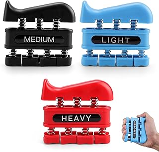 3 Morceaux Renforceur de Doigt Exerciseur, Outil D'exercice des Doigts avec Différents Niveaux Force Préhension, pour Pratique Guitare, L'entraînement L'escalade Physiothérapie