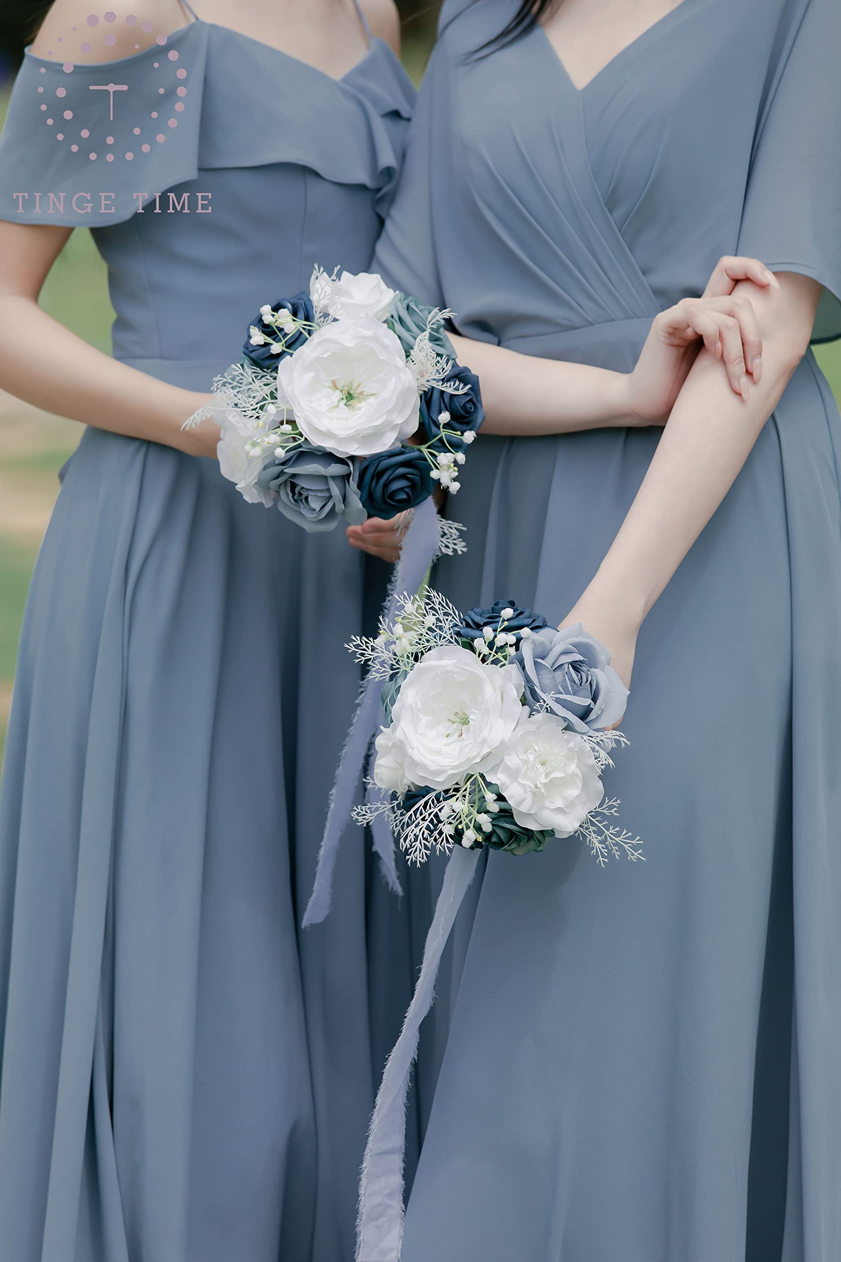 Amazon｜TINGE TIME 7インチ カームブルー ウェディングブーケ