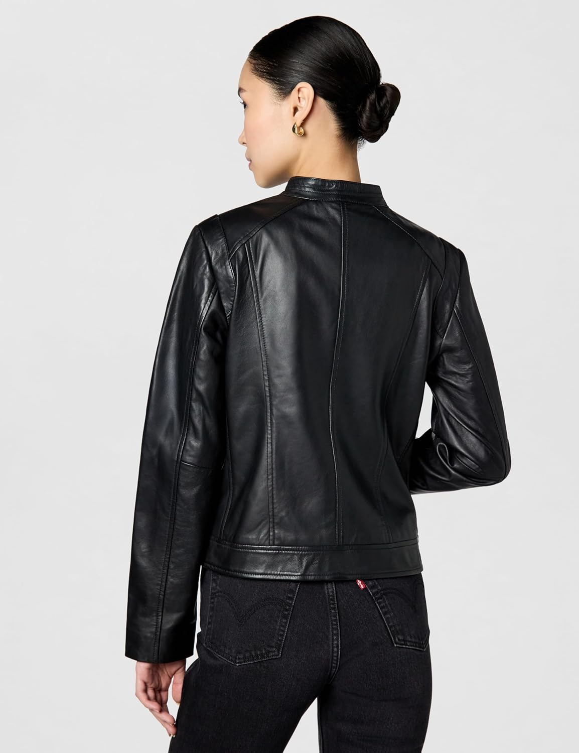 Cole Haan Women's Zip Front Fully Lined Leather Coat - Image 3