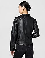 Vista 3 de Cole Haan womens Zip Front Fully Lined Leather Coat