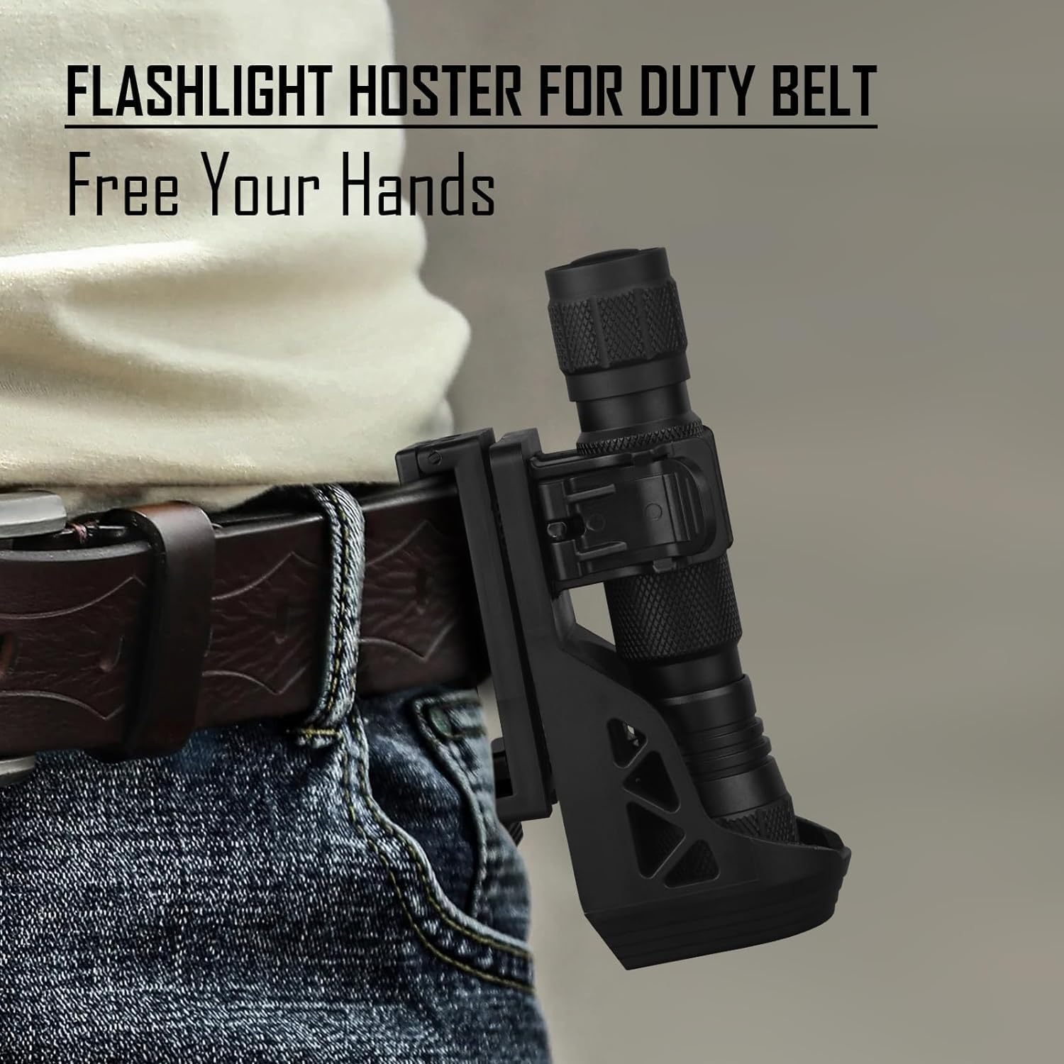 ULTRAFIRE W66 Taktische Taschenlampe Holster, Drehbarer Taschenlampenhalter für Dienstgürtel, Taschenlampenhalterung mit Hebel Seitenverschluss System, für Taschenlampen mit 0,9"-1,2" Durchmesser, 2PC