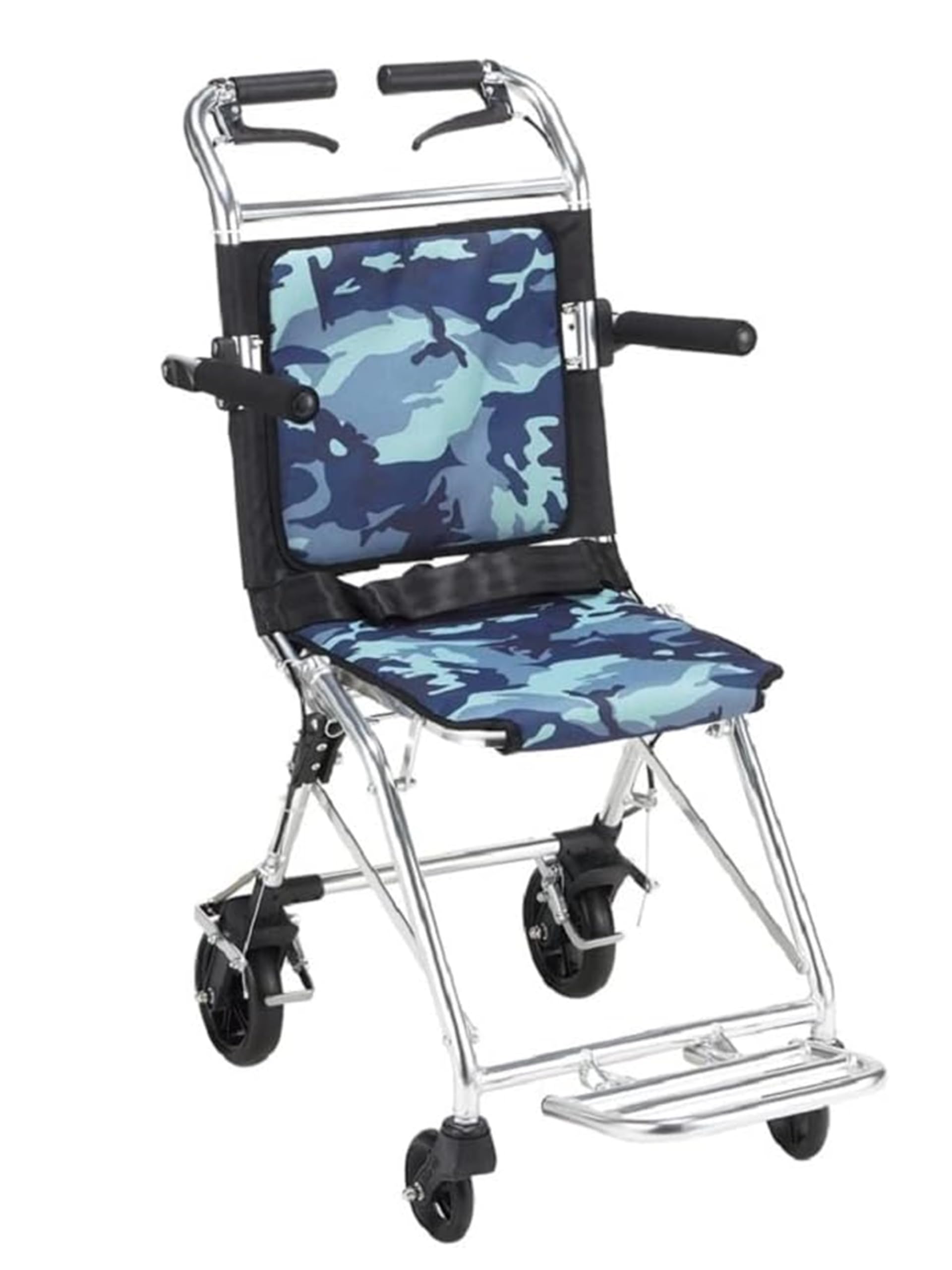 Amazon | マキテック 車椅子 コンパクト 楽ティ 介助式 迷彩ブルー  