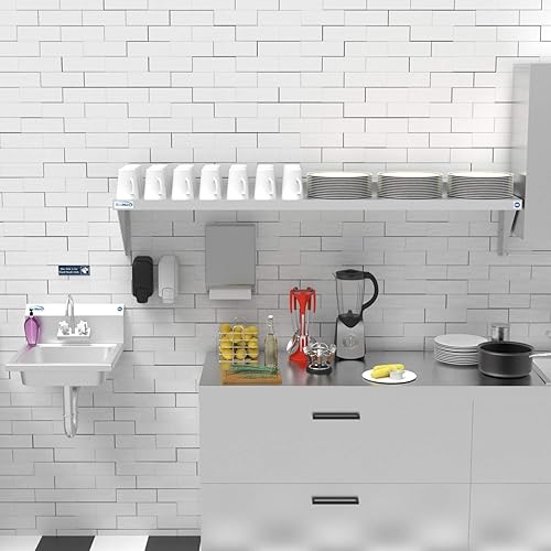 Vista 50 de KoolMore Estante organizador comercial de pared de 36 pulgadas con 3 ganchos de almacenamiento extraíbles para ollas y sartenes, soporte