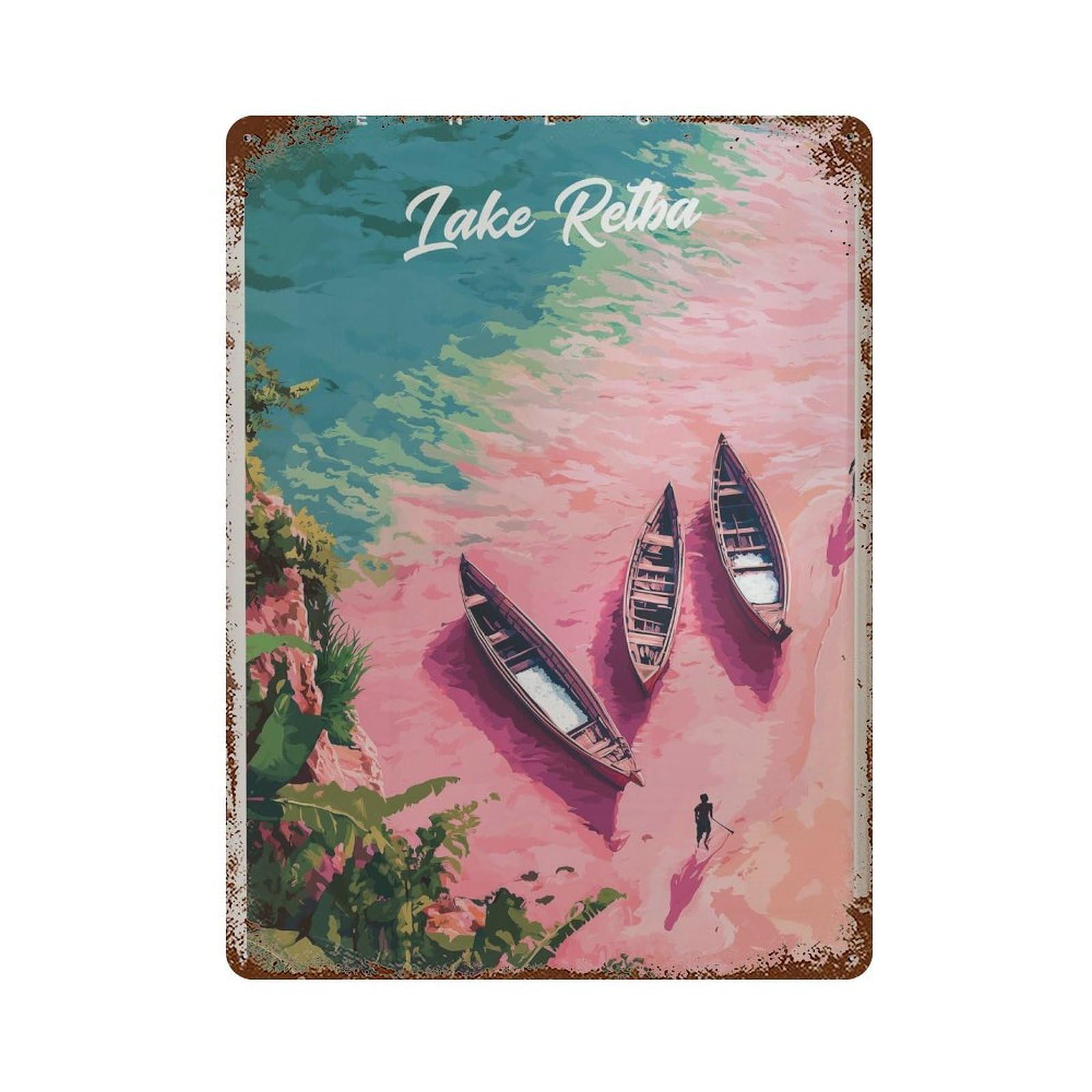 xiaoxiaoshen Lake Retba Senegal Travel Africa (2) Wall Decor Art Metal Tin Poster Modern Home Decor Art Home Bar Shop Decorations Vintage Sign 40x30cm