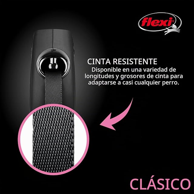 Foto 4 de 8 de flexi Correa retráctil clásica para Perro (Cinta), 26 pies, Grande, Color Negro