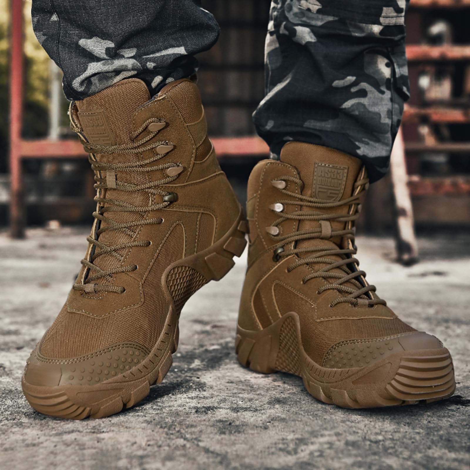Botas de combate duraderas para hombre, botas de caza, antideslizantes, impermeables, para senderismo y trekking, para aventuras