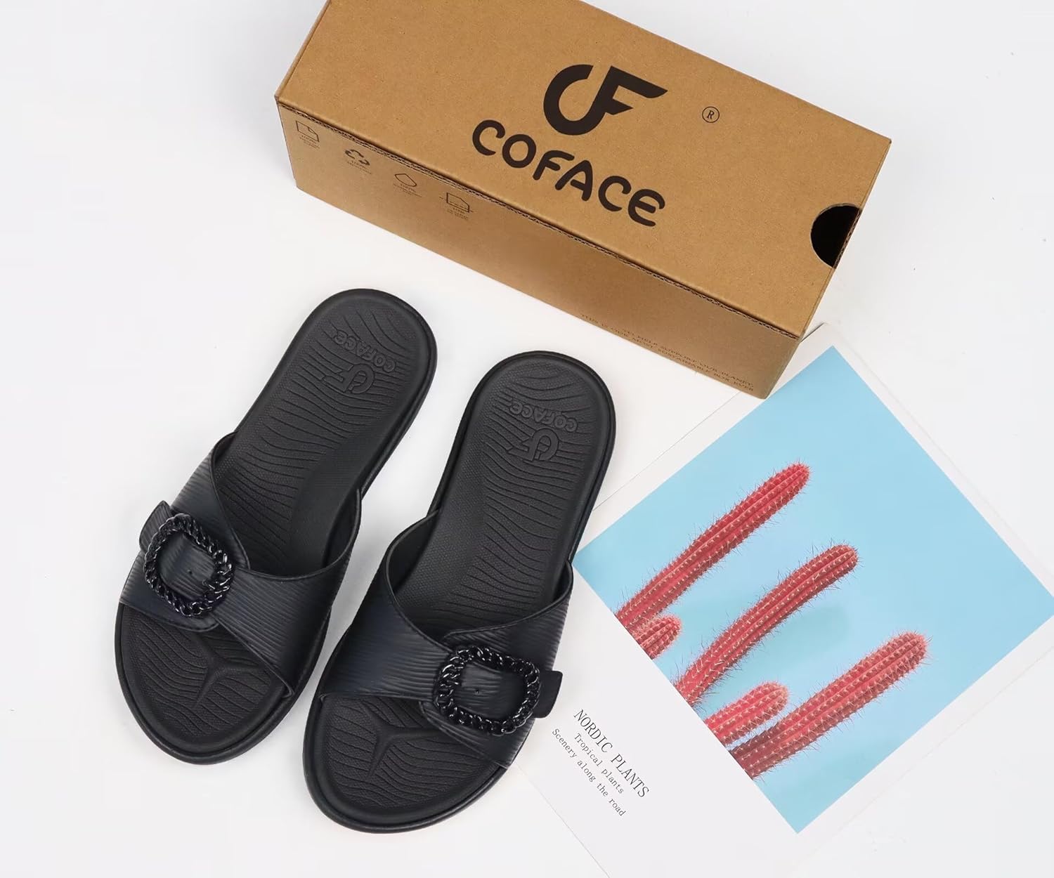 COFACE Womens Dressy Orthotic Slides Lightweight Yoga Mat Thick Cushion Recovery Walking Sandals Adjustable Slip On Slippers with Comfortable Plantar Fasciitis Arch Support - Image 7