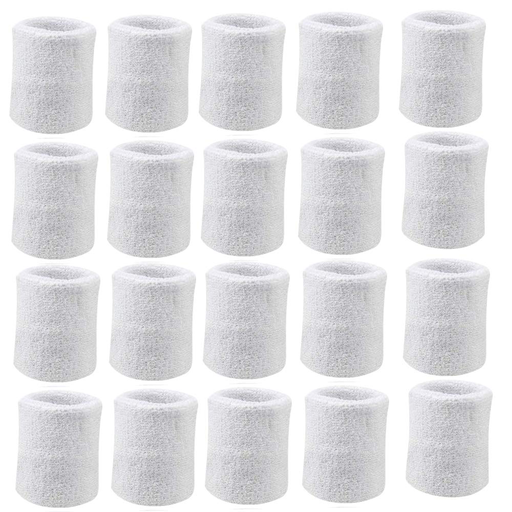 10 Pairs Sports Wristbands, Wrist Sweatbands for Men &amp; Women, Stretchy &amp; Sweat Absorbing Cotton Terry,Perfect for Basketball, Football, Tennis, Soccer, Running &amp; Working Out