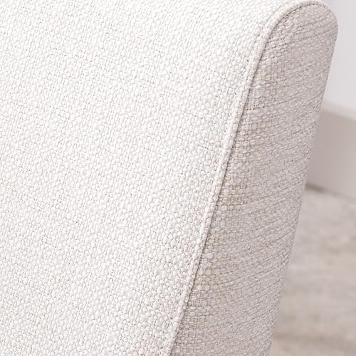 Miniatura 5 de RIVOVA - Silla decorativa de lino moderna de mediados de siglo cómodas sillas de sala de estar silla de lectura color blanco