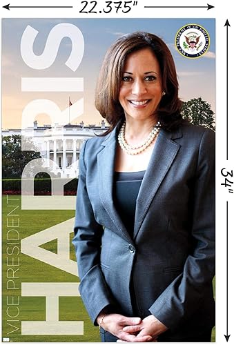 Miniatura 3 de Trends International Kamala Harris-Vice President - Póster de pared, 14.2 x 22.0in, versión enmarcada de caoba