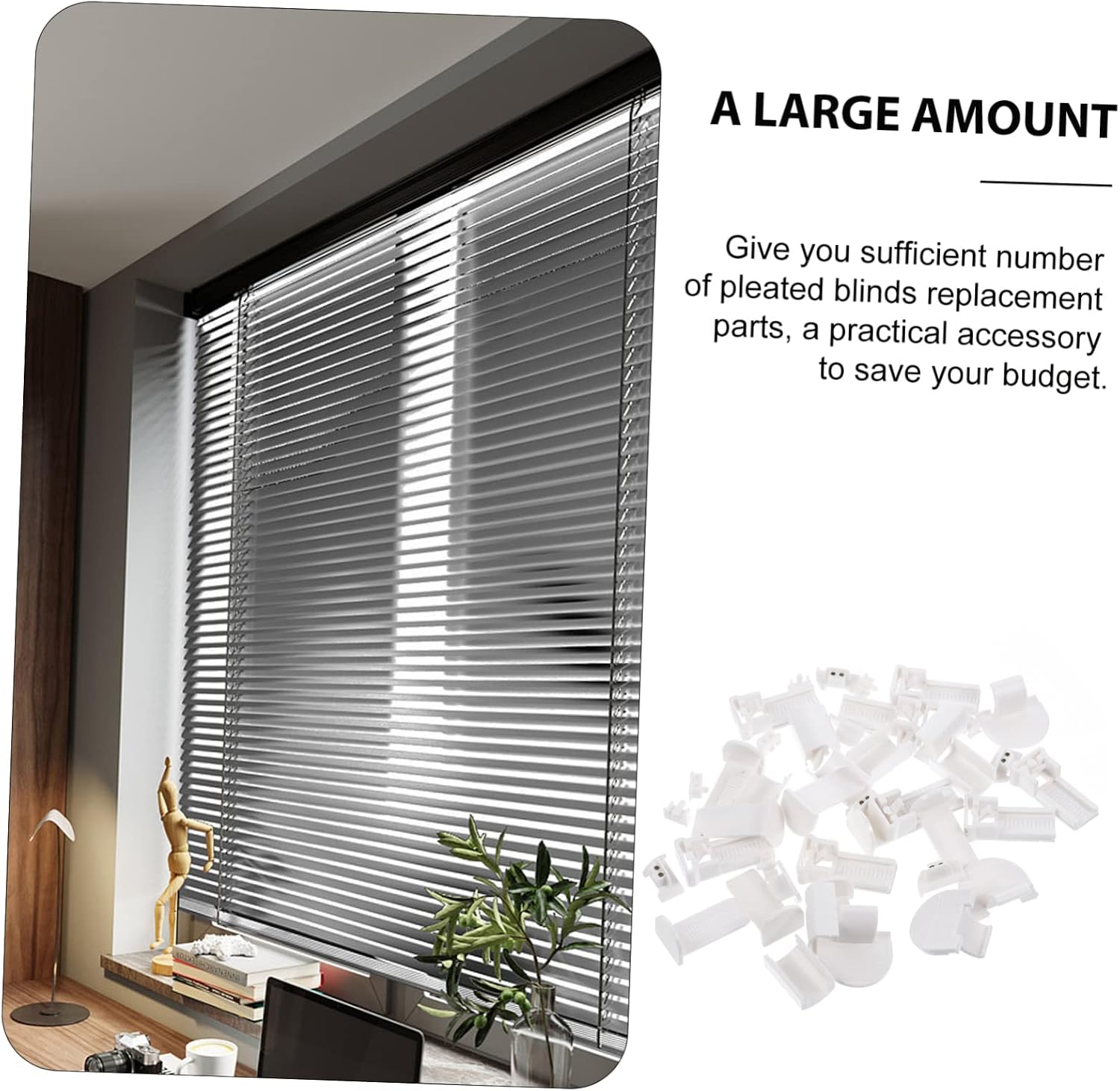 32pcs Pleated Blind Parts Replacement Blinds Window Clips Vertical Parts Stem Replacements Pleated Fixation Accessory