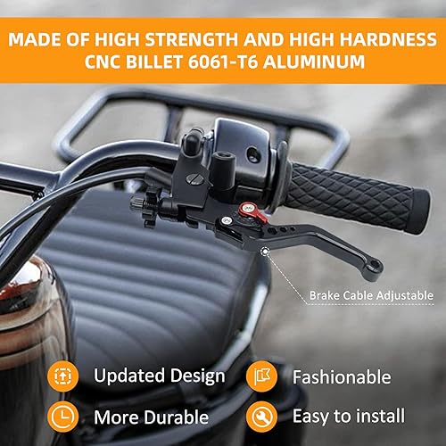 Miniatura 6 de Juego de palancas universales de freno y embrague de manillar de motocicleta 78" 22mm para izquierda y derecha, compatibles con Yamaha Honda