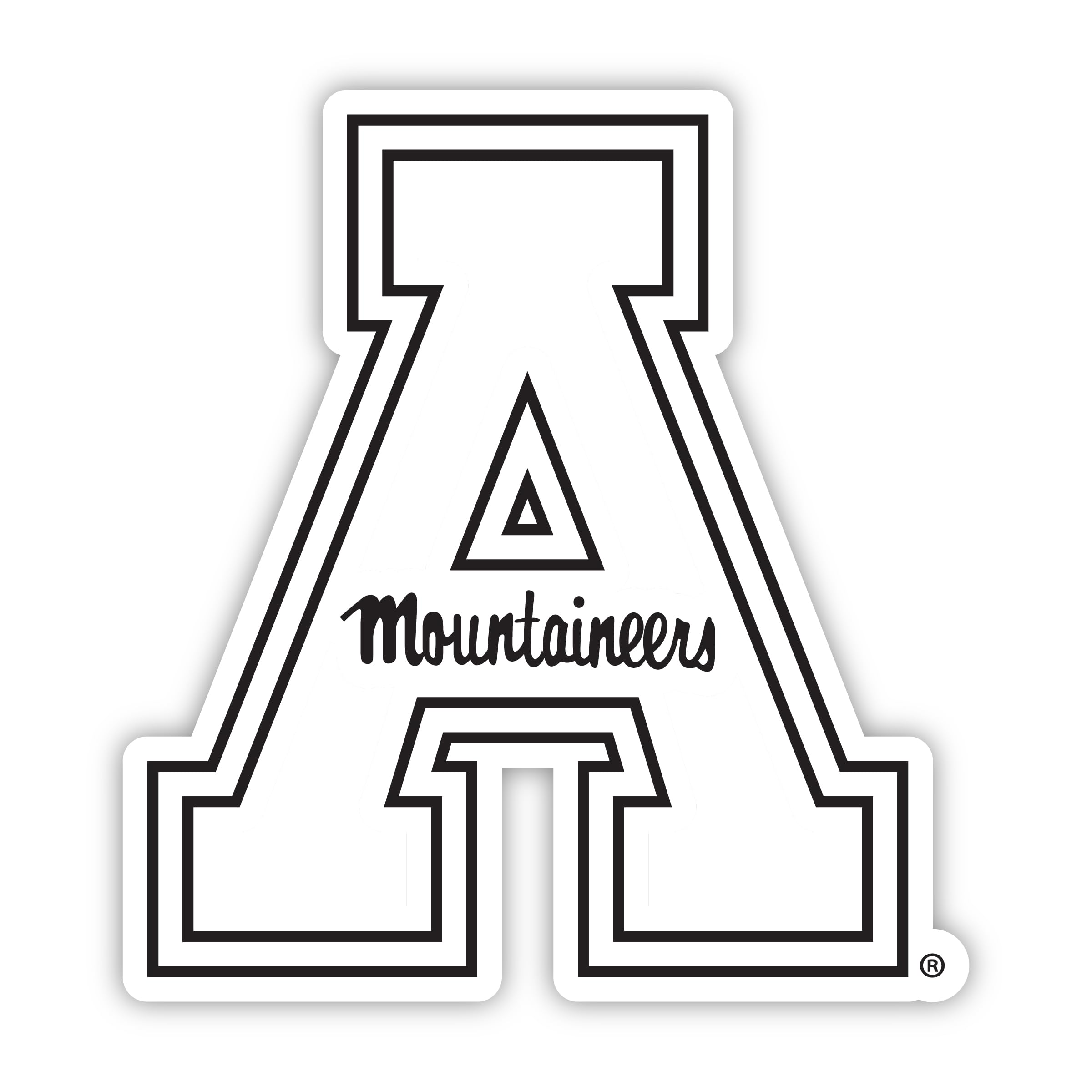 Appalachian State Vinyl Decal Sticker 4 Inch White Officially Licensed Collegiate Product