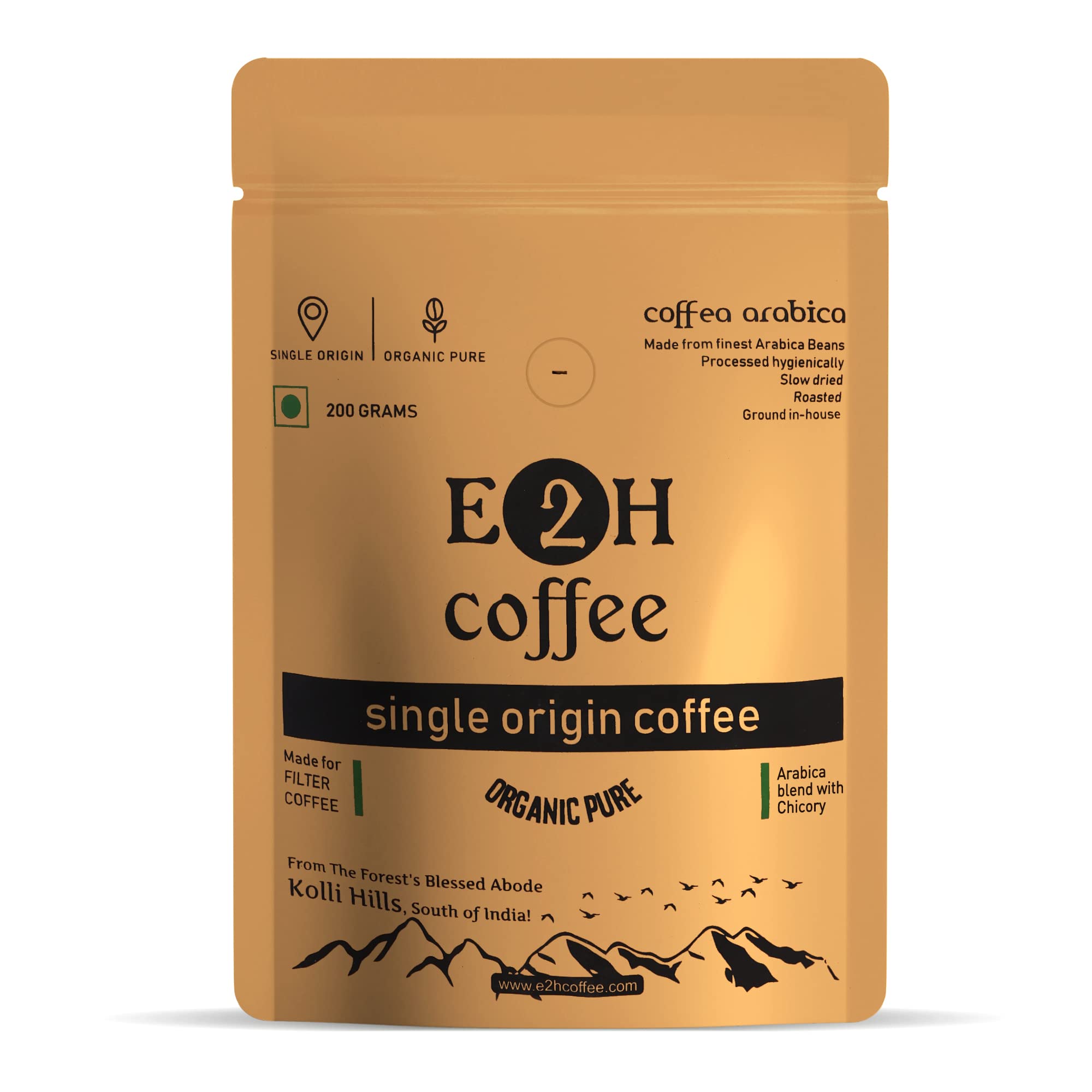 E2H Coffee 100% Organic Coffee Powder With Chicory Premium Arabica Blend, Medium Dark Roast Beans Ground Coffee For Filter, Black & Espresso Coffee, Single Origin, Usda Certified - Bag (B08PBZPDJT) Amazon Price History, Amazon Price Tracker