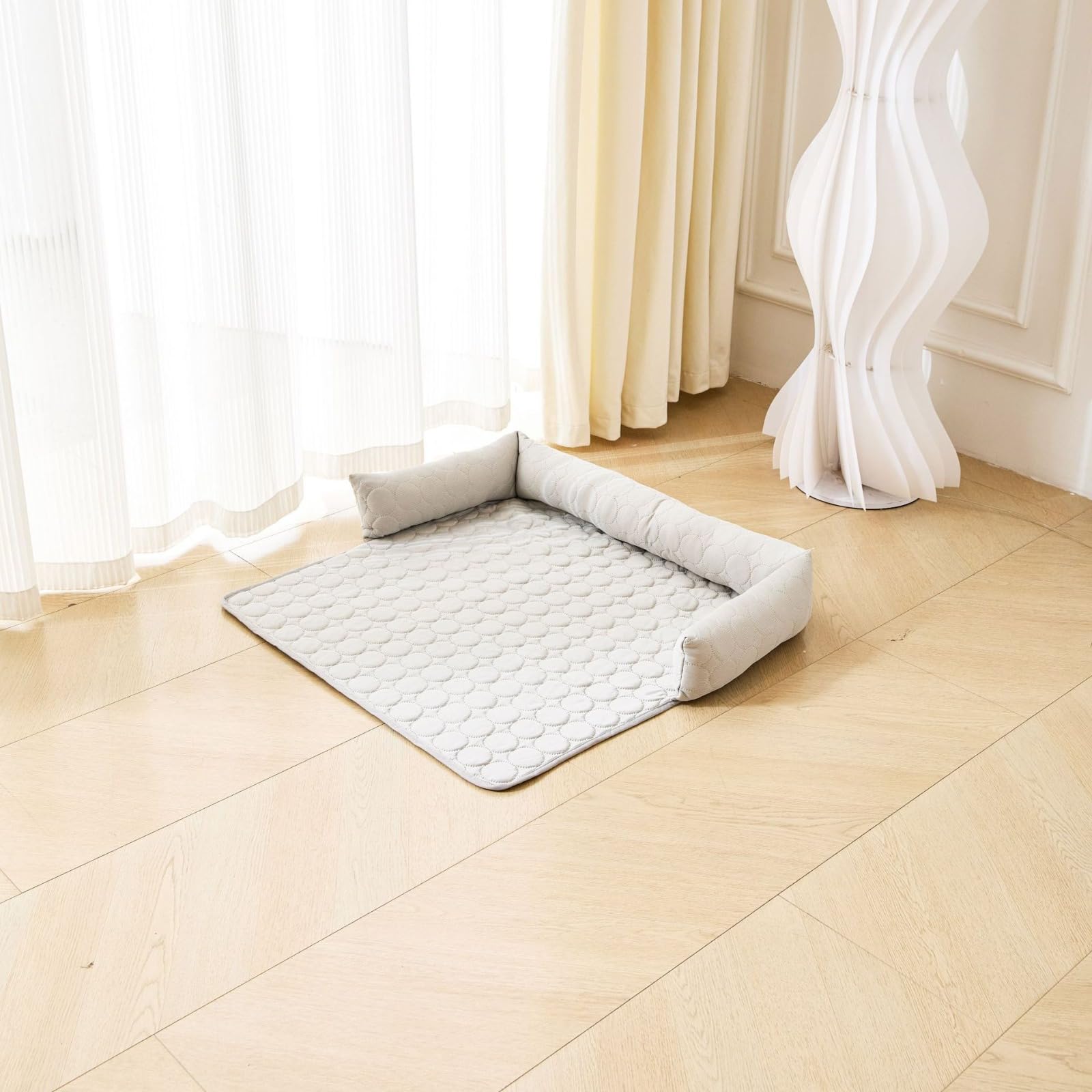 Generisch KüHlendes Sofabett, KüHlbett FüR Hunde, Cooling Dog Bed, Machine Washable, Non-Slip Underside, Ice Silk Cool Pad Halten Sie Ihr Fellbaby KüHler Und Bequemer (Blau, 90 x 90 cm)