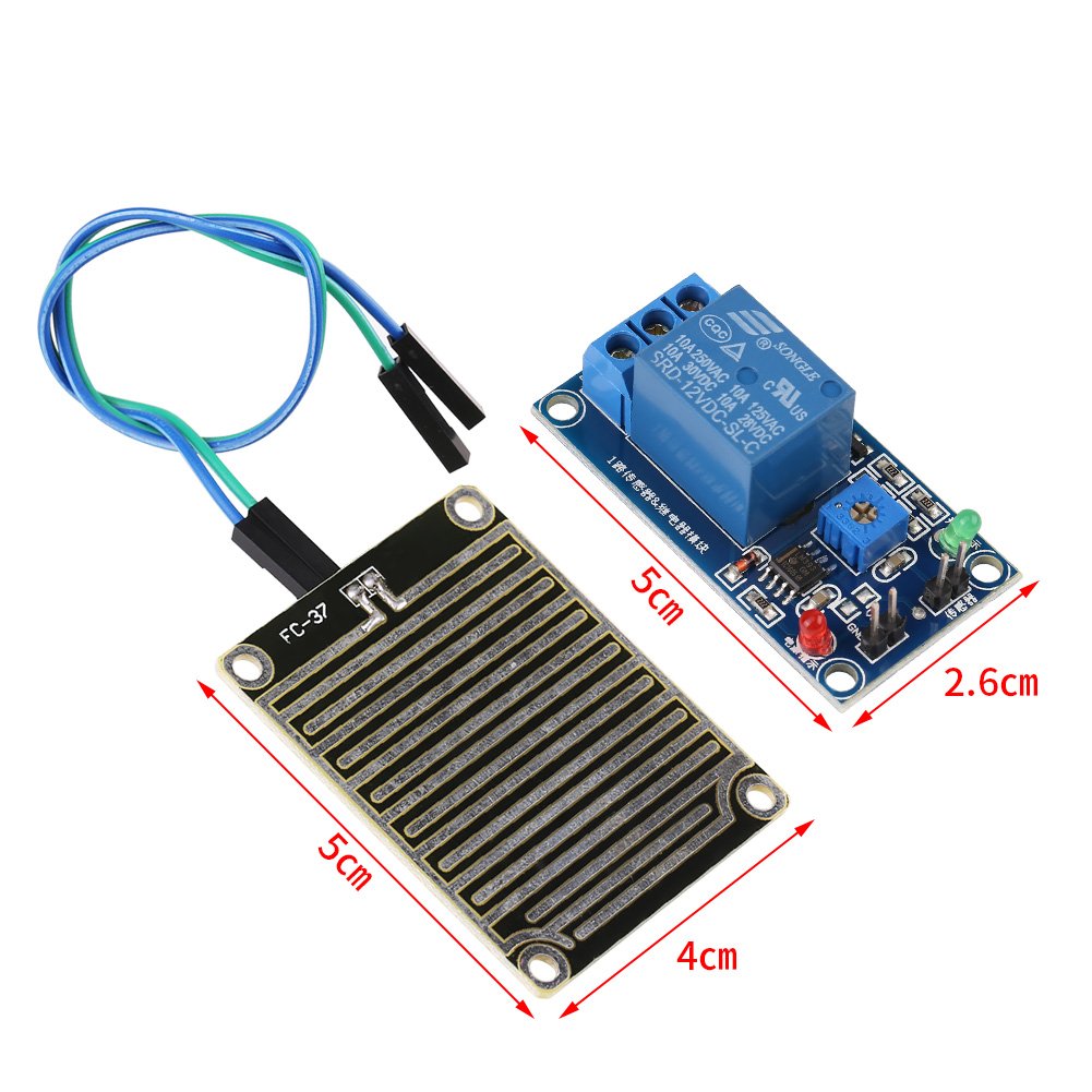 CC 12V Módulo de Relé de Control de Lluvia, Módulo de Humedad Sensor de Lluvia Módulo de Riego Automático