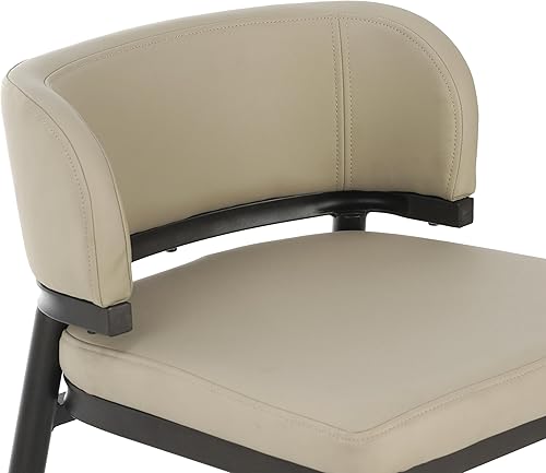 Miniatura 9 de Christopher Knight Home Ebany - Juego de 2 taburetes de bar con marco de metal, silla de cocina tapizada, sillas de bistró con respaldo curvado,