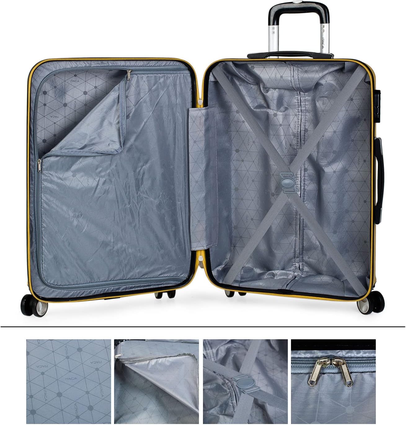 ITACA Luggage Set, Mustard, tal-lt