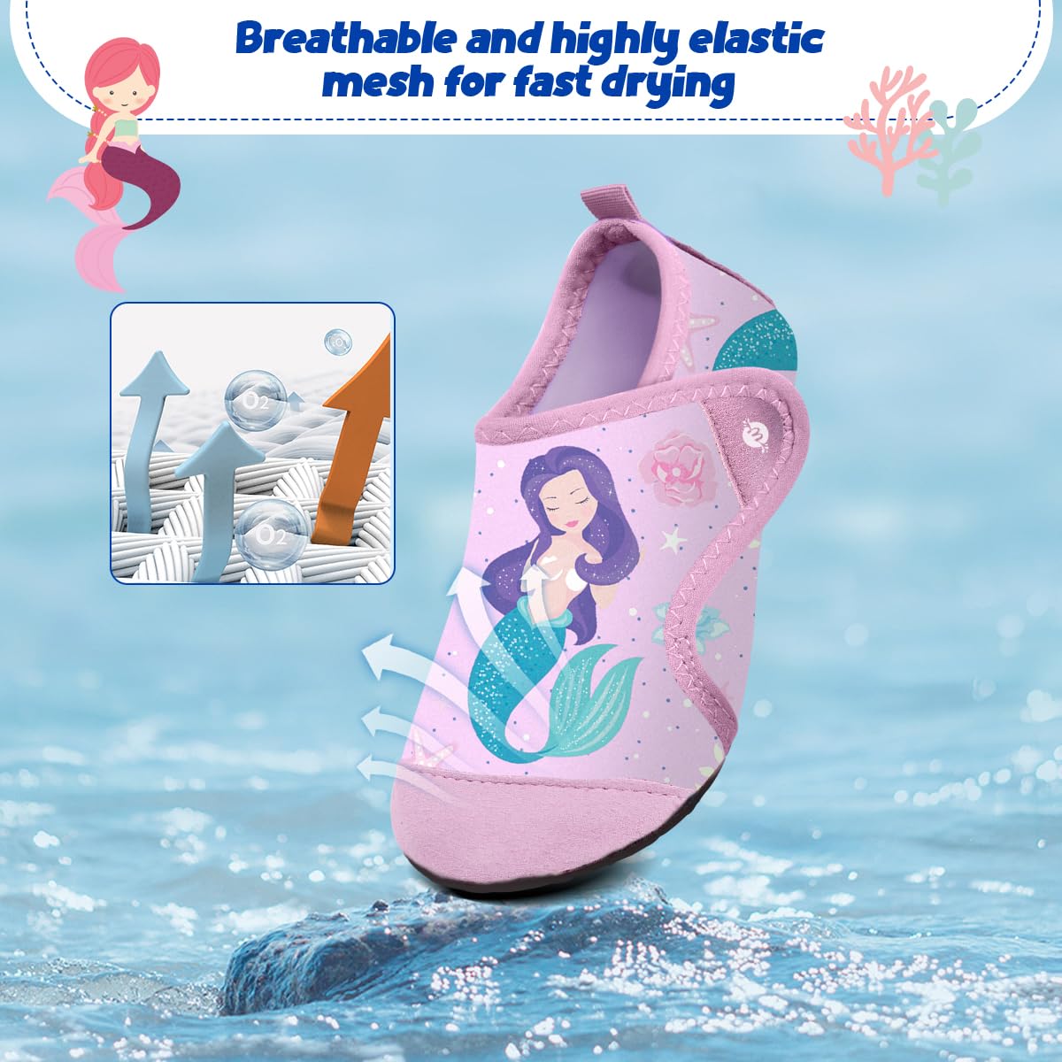 Scarpe da Scoglio Scarpe da Sport Acquatici Bambino Scarpe Mare Piscina Bambini Scarpe da Spiaggia Immersione Ragazzo Ragazza Water Shoes Scarpe a Piedi Nudi per Surf Sportivo