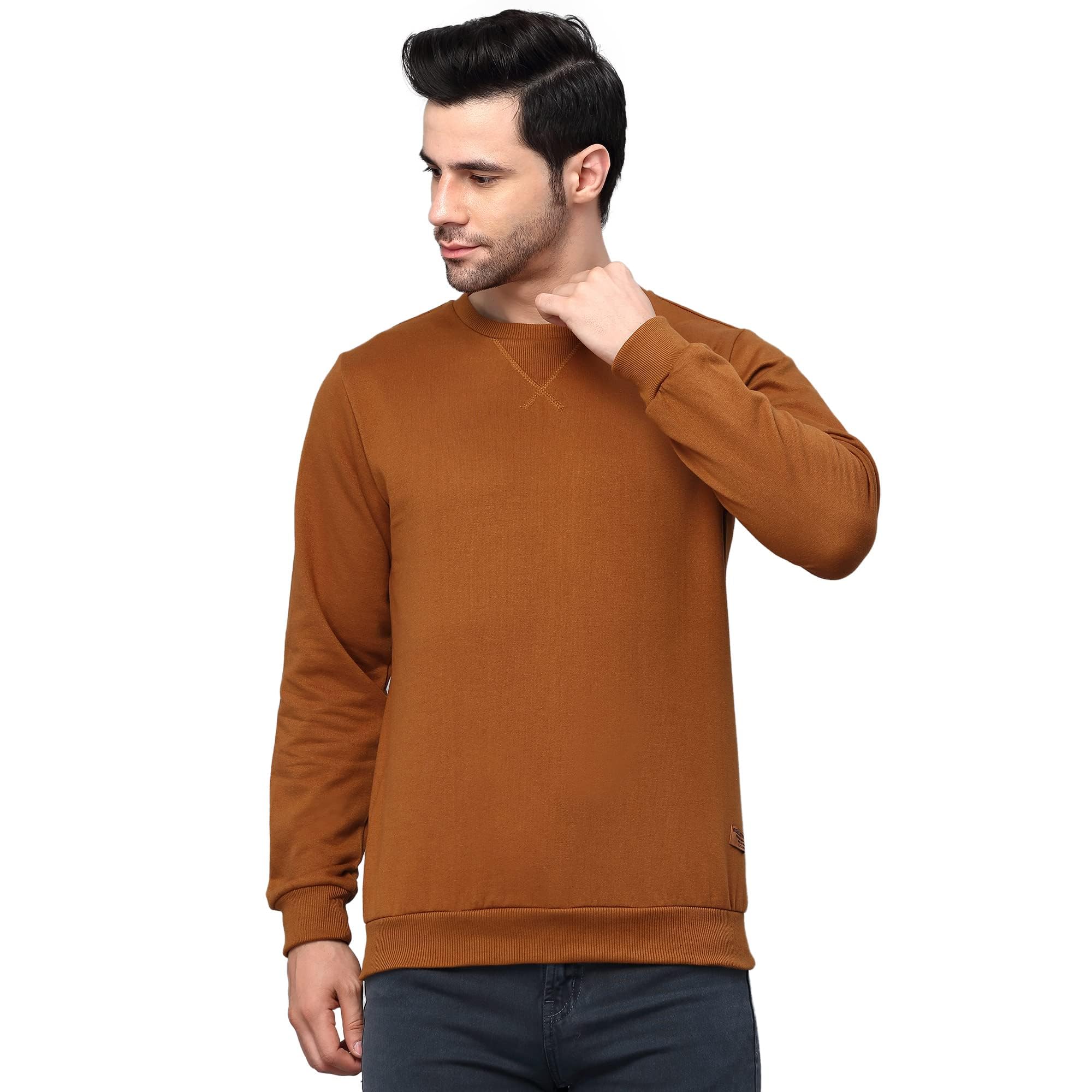 rigo Fleece Printed Round Neck Sweatshirt for Men | Full Sleeves Sweatshirt for Men | Casual Wear & Stylish Sweatshirts for Men-picture-24