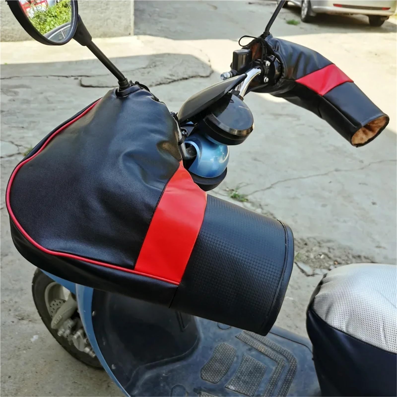 Rękawiczki na kierownicę, Ochronne motocyklowe skutery Grube, ciepłe, uchwyty Mufki Zimowe cieplejsze rękawiczki
