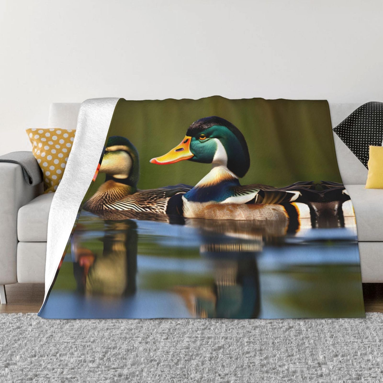 Couverture polaire flanelle canards couverture douce pour canapé et lit