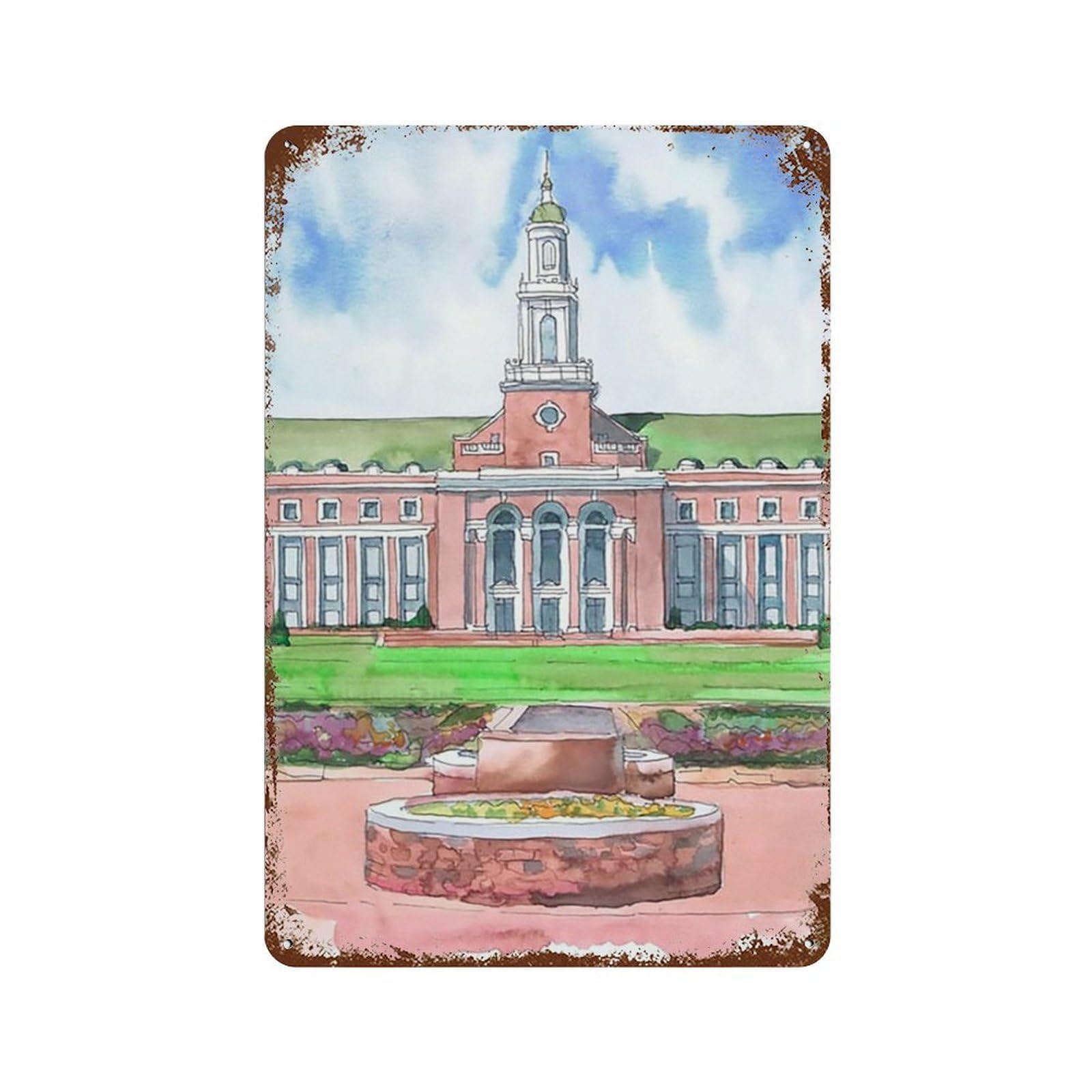 xiaoxiaoshen Cityscape Oklahoma State University Wall Decor Art Metal Tin Poster Modern Home Decor Art Home Bar Shop Decorations Vintage Sign 30x20cm