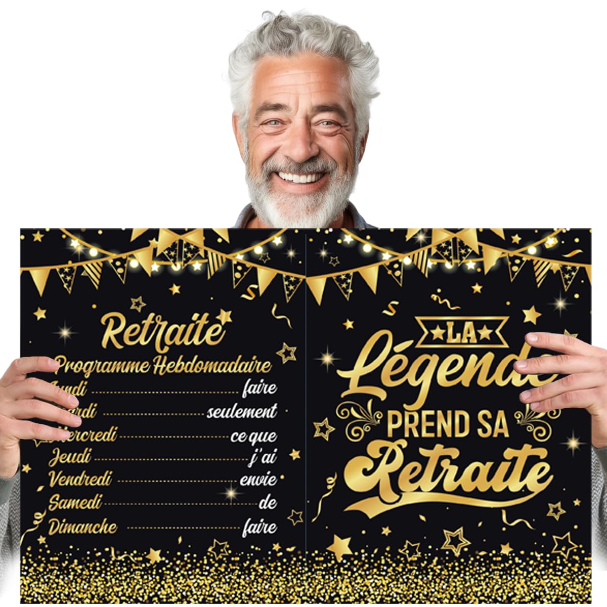 Biglietto di pensionamento grande, regalo di addio al lavoro per uomini e donne, decorazione