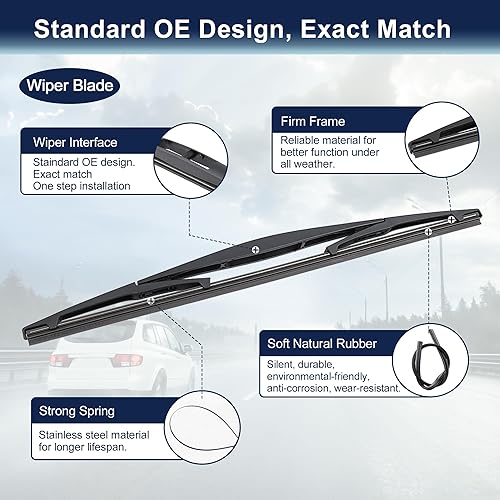 Miniatura 4 de X AUTOHAUX Juego de brazos de limpiaparabrisas trasero para Mazda 3 Hatchback 05-07