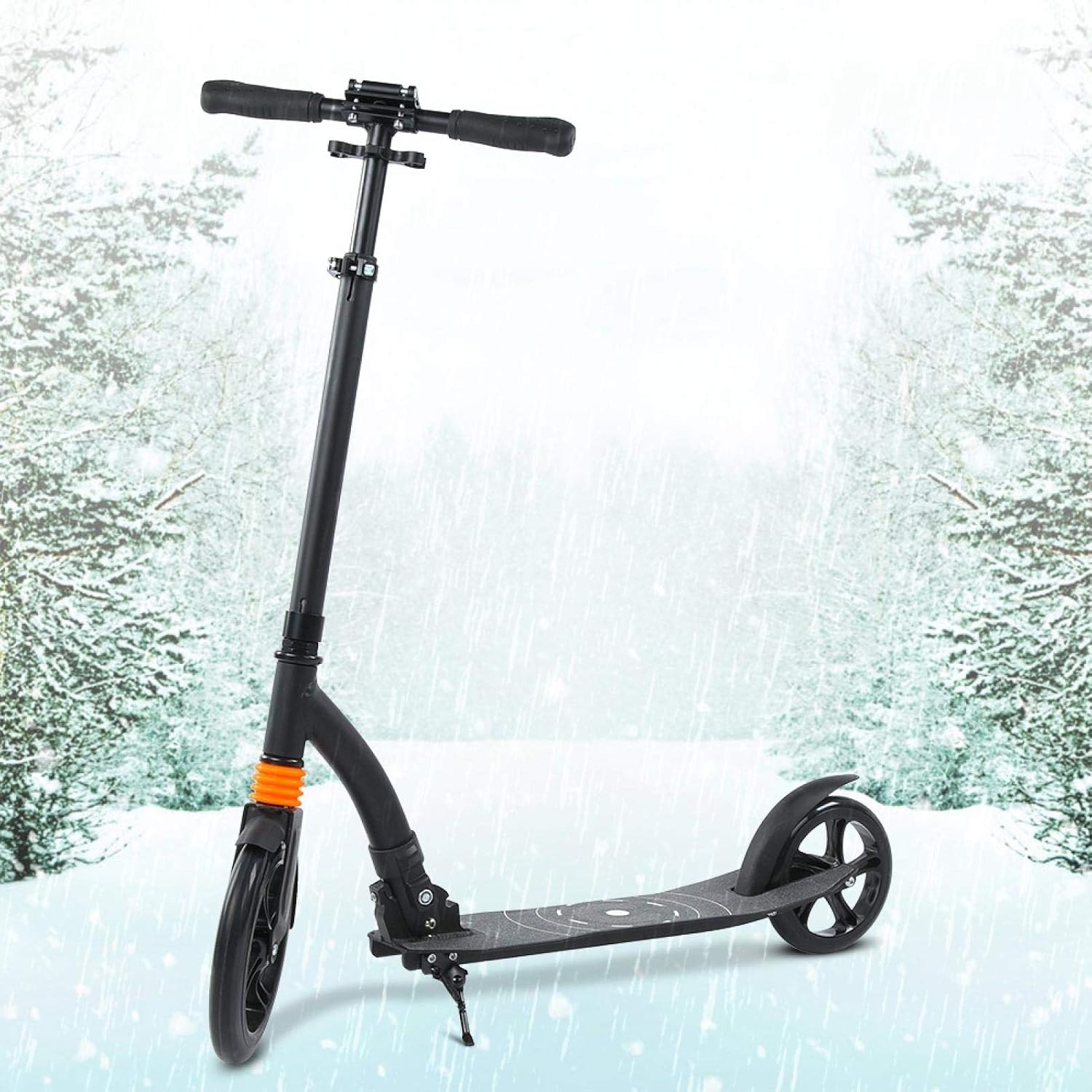 EVTSCAN Stunt Scooter, CS007 Black Durable Aluminum Alloy Frame Folding Adjustable Adult Heavy Duty Scooter Tool