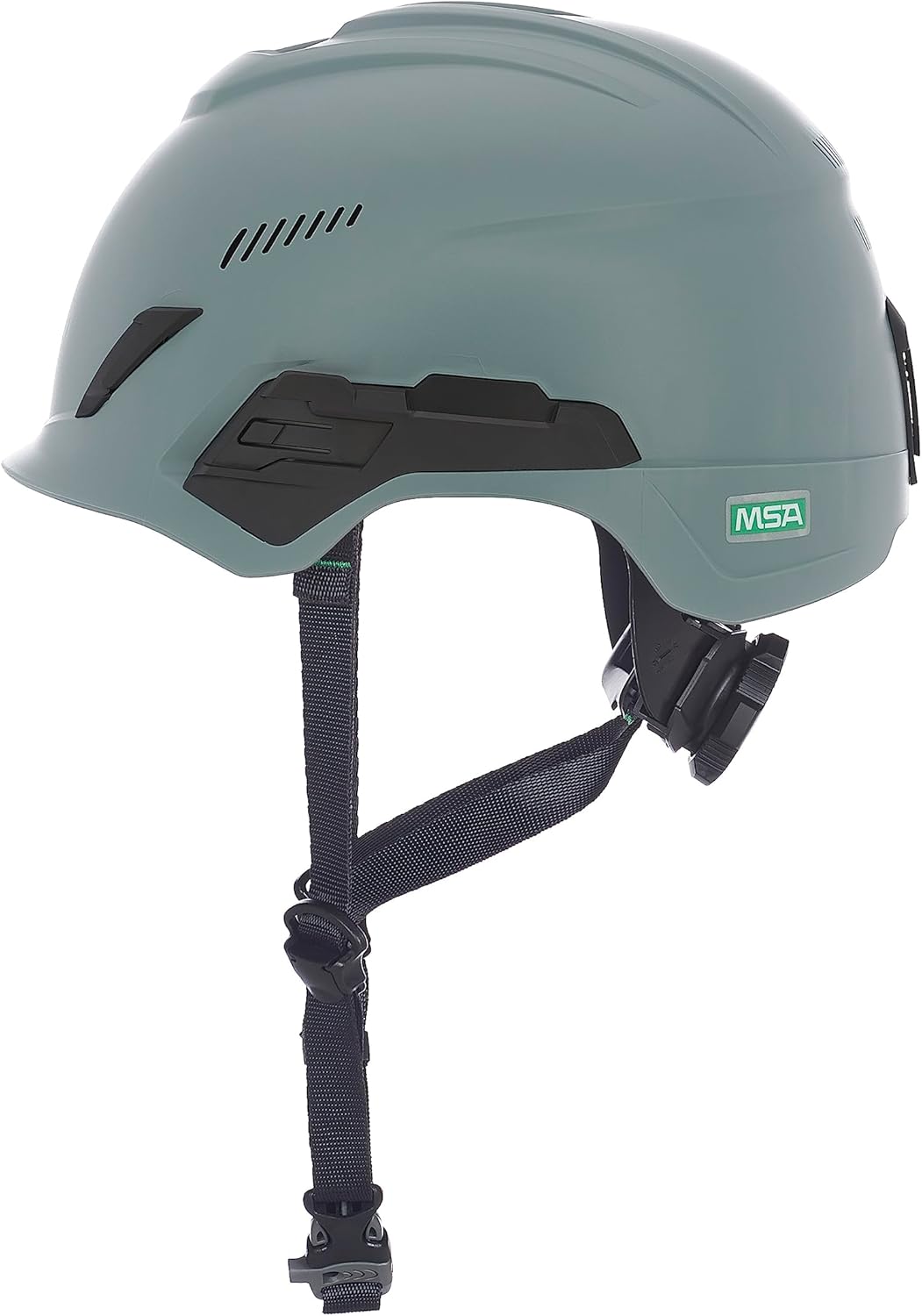 MSA H1 V-Gard Pro Safety Helmet with Fas-Trac III Ratchet Suspension and 4 Point Chinstrap | Low Profile, Push-Button Accessory Rail and Universal Lighting Clips