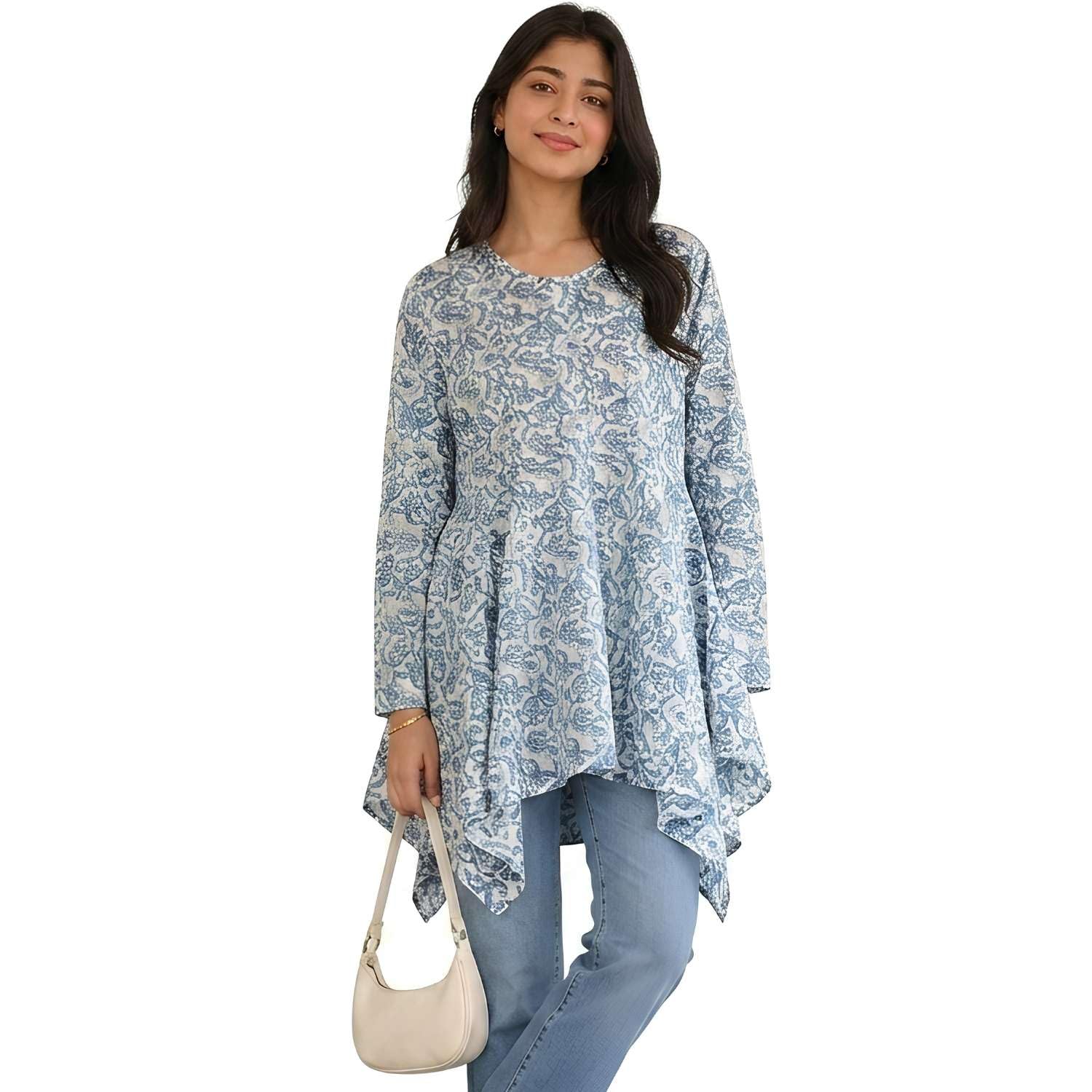 Women’s Cotton Short Kurti Top, Hand Block Printed Ethnic Tunic with Square Neck, Boho Style Casual Wear for Office, Daily & Festive Use-image-30