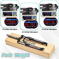 Vista 7 de BUCKLOS 2627.529 MTB Suspensión Tenedor Viaje 3.937 in, 1.126 in Tubo recto QR 0.354 in Corona Bloqueo Aleación de Aluminio XC Mountain Bike