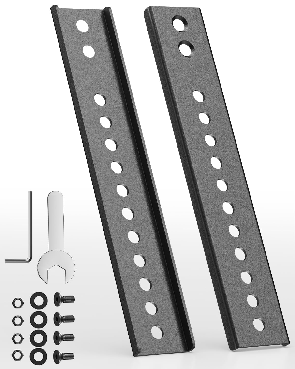 Plaques d'extension Adaptateur VESA – Kit d’Extension pour Support TV Mural et plafonnier, Compatible avec téléviseurs à Fixations VESA Profondes, 1 Paire, Noir