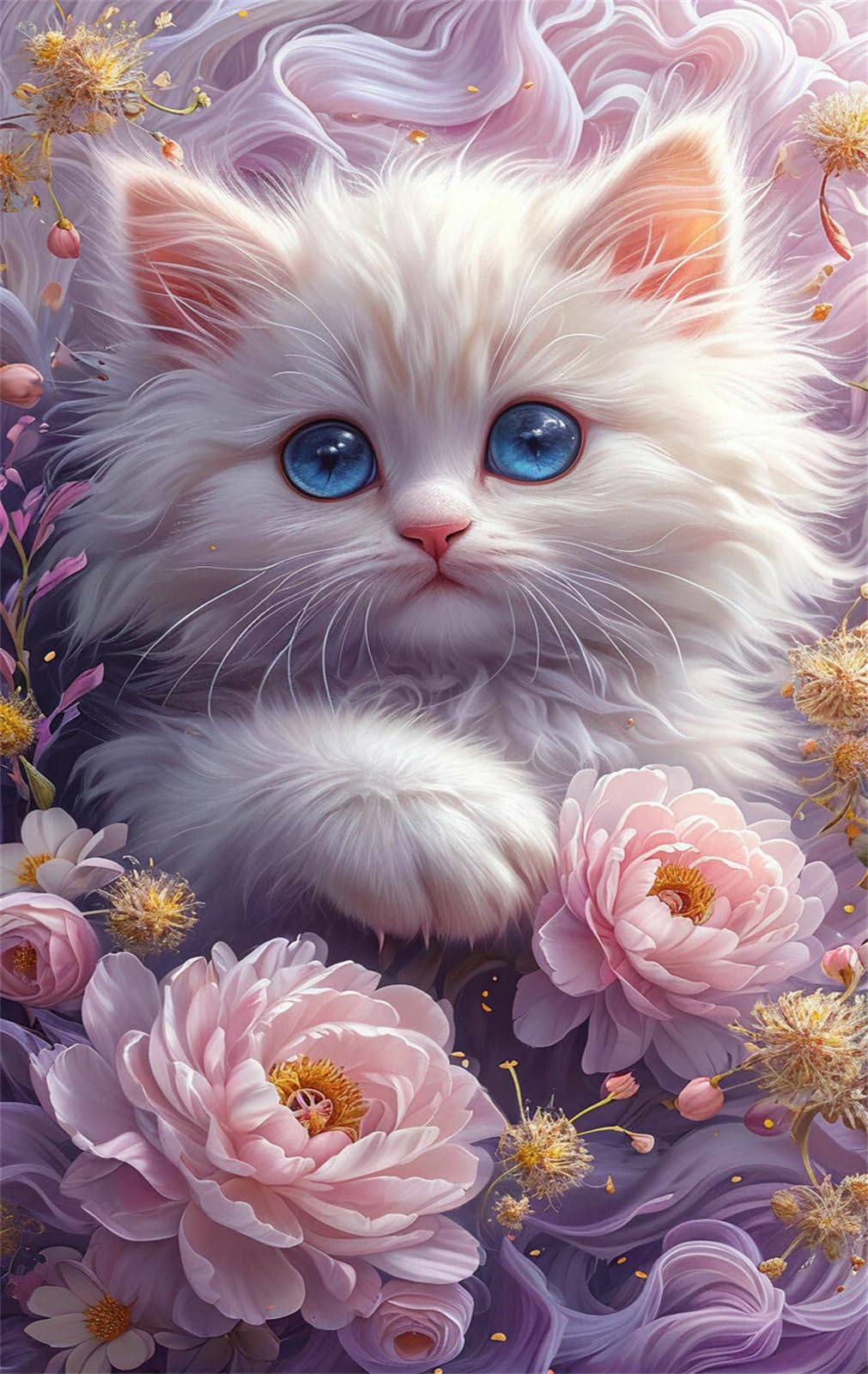 Puzzle 1500 Piezas para Adultos y Familia - Gato Flor | Rompecabezas de 87x57 cm | Juego de Mesa de Descompresión y Relajación Cumpleaños